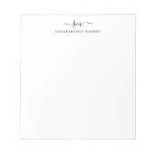 Bloc-note Moderne deux monogramme initial féminin script lav (Devant)
