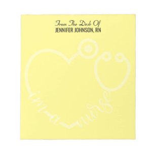 Bloc-note Moderne Du Bureau De L'Infirmière Stethoscope Nom