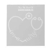 Bloc-note Moderne Du Bureau De L'Infirmière Stethoscope Nom (Devant)