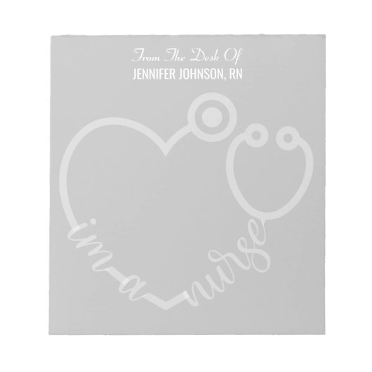 Bloc-note Moderne Du Bureau De L'Infirmière Stethoscope Nom (Devant)