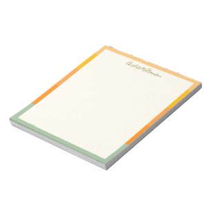 Bloc-note Moderne Élégant Bordure Corail Sage Personnalisé