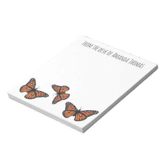 Bloc-note Moderne Élégant Nature Simple Monarque Papillon (Tourné)