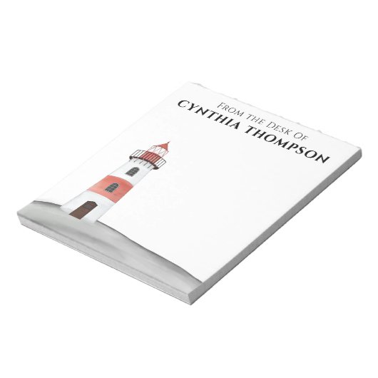 Bloc-note Moderne Élégant Simple Aquarelle Lighthouse mignon (Tourné)