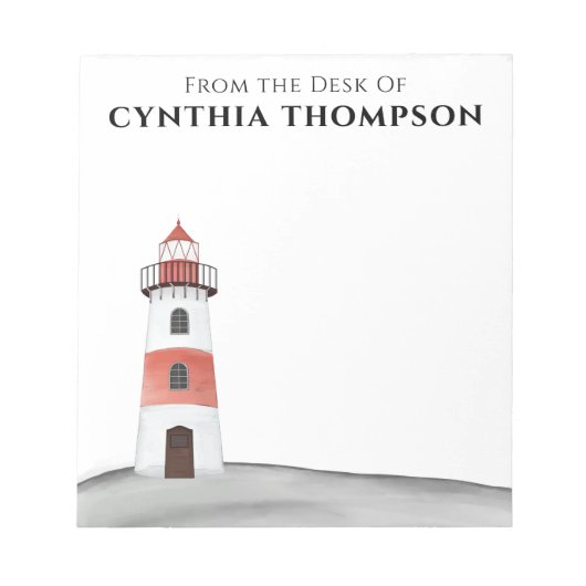 Bloc-note Moderne Élégant Simple Aquarelle Lighthouse mignon (Devant)