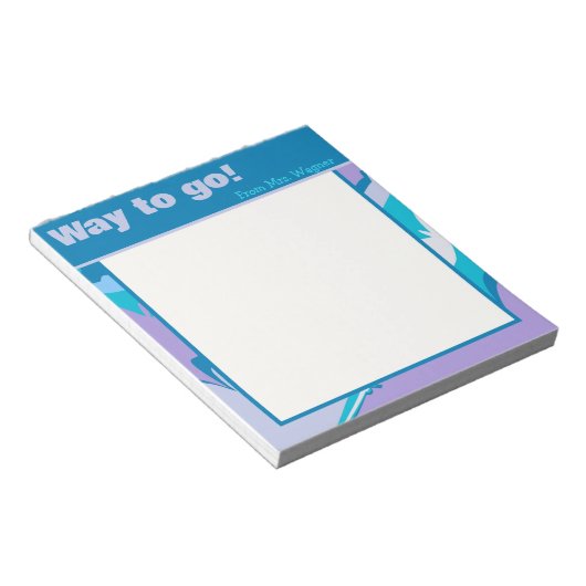 Bloc-note Moderne enseignant Bleu pourpre rayé Moderne (Incliné)