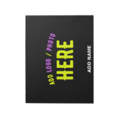 BLOC-NOTE MODERNE ET MODERNE PERSONNALISABLE NOIR VÉRIFIÉ (Tourné)