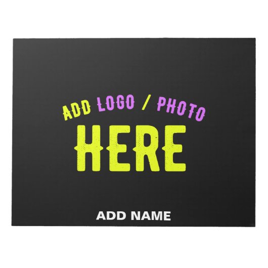 BLOC-NOTE MODERNE ET MODERNE PERSONNALISABLE NOIR VÉRIFIÉ (Devant)