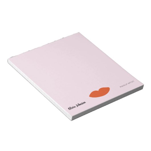 Bloc-note Moderne Français Chic Red Lips Beautician Minimal (Incliné)