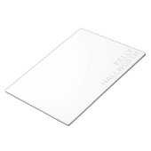 Bloc-note Moderne Gris Clair Nom Sur Blanc (Incliné)
