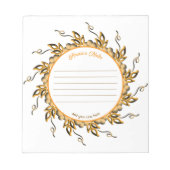 Bloc-note Moderne Mandala Doodle Floral Orange Blush 3D (Devant)