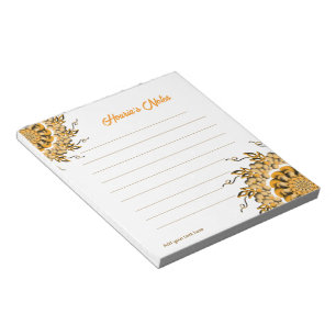 Bloc-note Moderne Mandala Doodle Floral Orange Blush 3D