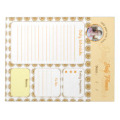 Bloc-note Moderne Mandala Floral Orange Rose 3D Quotidien À (Devant)