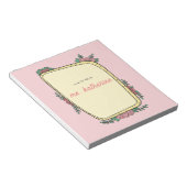 Bloc-note Moderne Mignon Rose Bohème Floral Enseignant (Incliné)