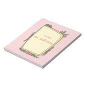 Bloc-note Moderne Mignon Rose Bohème Floral Enseignant (Tourné)