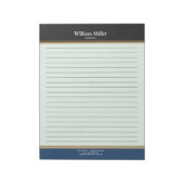 Bloc-note Moderne minimaliste Bleu Noir rayures Liner (Tourné)