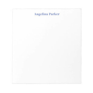 Bloc-note Moderne minimaliste Plaque Bleu Simple Blanc