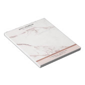 BLOC-NOTE MODERNE MODERNE BLUSH ROSE ROSE OR MARBRE TEXTURE (Incliné)