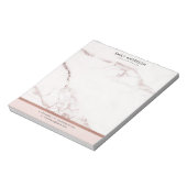 BLOC-NOTE MODERNE MODERNE BLUSH ROSE ROSE OR MARBRE TEXTURE (Tourné)