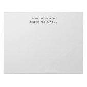 Bloc-note Moderne Monogramme Gris papeterie Simple (Devant)