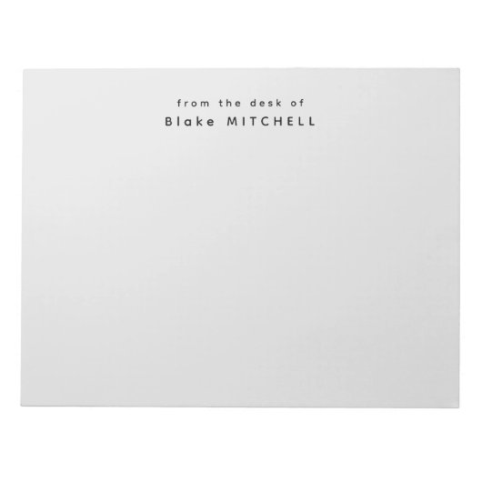 Bloc-note Moderne Monogramme Gris papeterie Simple (Devant)