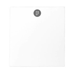 Bloc-note Moderne Monogramme Professionnel Plat Initiales si