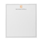 Bloc-note Moderne Monogramme Professionnel Simple Minimalist (Devant)