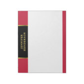 Bloc-note Moderne or noir et rouge cardinal professionnel (Tourné)