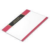 Bloc-note Moderne or noir et rouge cardinal professionnel (Incliné)