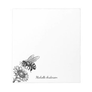 Bloc-note Moderne personnalisé Abeille Vintage