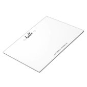 Bloc-note Moderne Rustique Chic Élégant Script Black Grey Bo (Incliné)