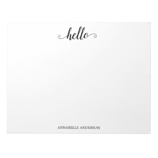 Bloc-note Moderne Rustique Chic Élégant Script Black Grey Bo (Devant)