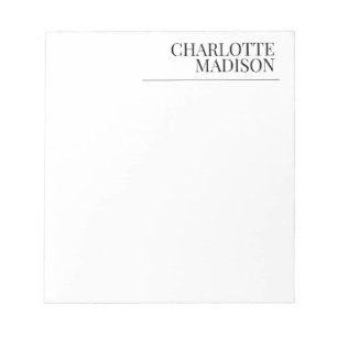 Bloc-note Moderne Simple Blanc Tendance Minimaliste Uni 