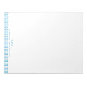 Bloc-note Moderne simple formel bleu 3 monogramme bordure on (Devant)