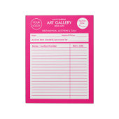 Bloc-note Moderne simple Magenta Ajouter un logo | Feuilles  (Tourné)