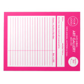 Bloc-note Moderne simple Magenta Ajouter un logo | Feuilles  (Devant)