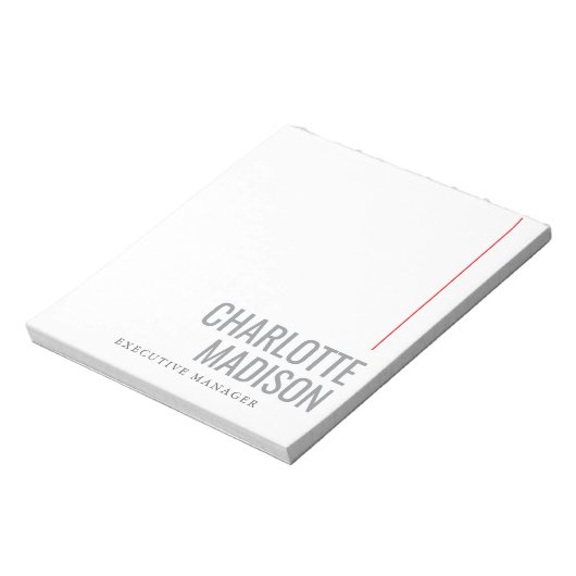 Bloc-note Moderne Simple Noir Blanc Tendance Minimaliste Uni (Tourné)