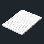 Bloc-note Moderne Simple Noir et Blanc Élégant à faire Liste<br><div class="desc">Bloc-notes moderne en noir et blanc avec une mise en page simple avec " à faire list " dans une calligraphie élégante et chic avec votre nom,  une ligne pour la date et une liste de contrôle.</div>