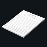 Bloc-note Moderne simple noir et blanc Élégant liste d'épice<br><div class="desc">Bloc-notes moderne en noir et blanc avec une disposition simple avec "liste d'épicerie" dans une calligraphie élégante et chic avec votre nom et une liste de contrôle.</div>