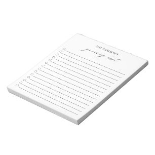 Bloc-note Moderne simple noir et blanc Élégant liste d'épice