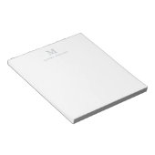 Bloc-note Moderne simple Pastel Gris Monogramme initial (Incliné)