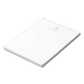 Bloc-note Moderne simple Pastel Gris Monogramme initial (Tourné)
