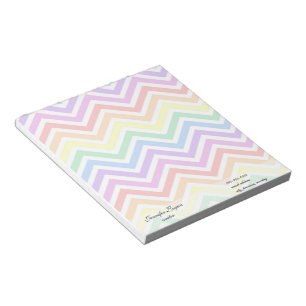 Bloc-note moderne, tendance coloré arc-en-ciel chevron zigza