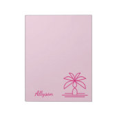 Bloc-note Moderne Tendance Élégant Rose Monogrammé Simple (Tourné)
