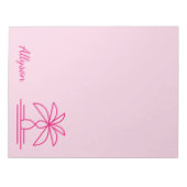 Bloc-note Moderne Tendance Élégant Rose Monogrammé Simple (Devant)