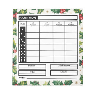 Bloc-note Moderne tendance Joyeux Bunco de Noël Score