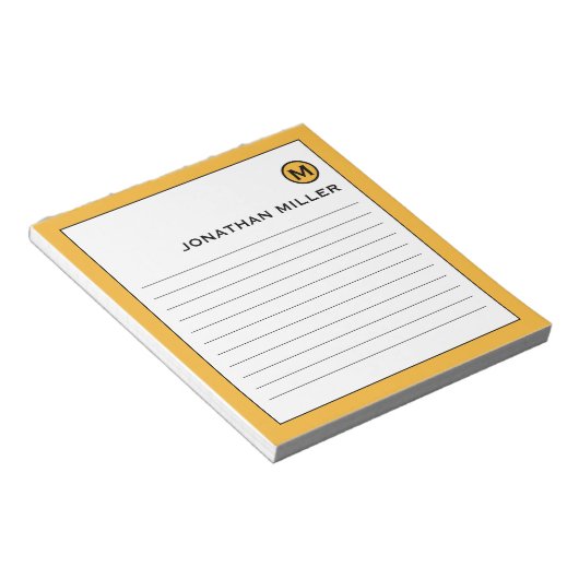 Bloc-note Moderne Tendance moutarde Jaune Linne (Incliné)