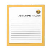 Bloc-note Moderne Tendance moutarde Jaune Linne (Devant)