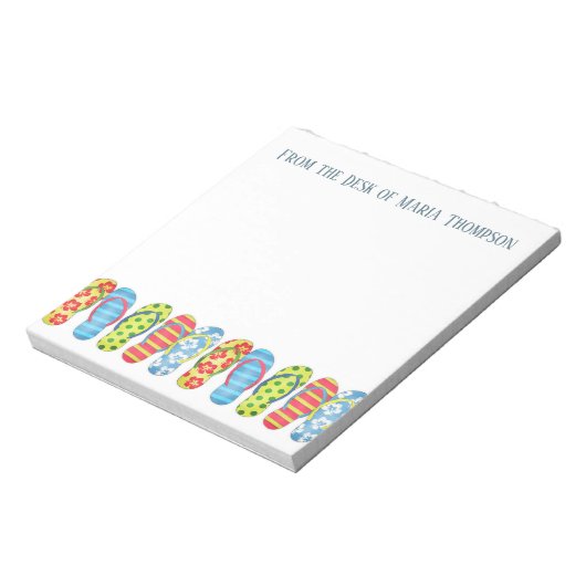 Bloc-note Moderne tendance Stylish Beach Flip Flops été (Tourné)