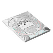 Bloc-note Moderne Urban Ash Gris Flora Abstrait Motif Art (Incliné)