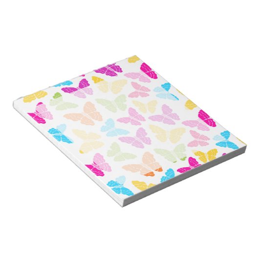 Bloc-note Moderne Vibrant Arc-en-ciel Butterfly mûre Motif (Incliné)